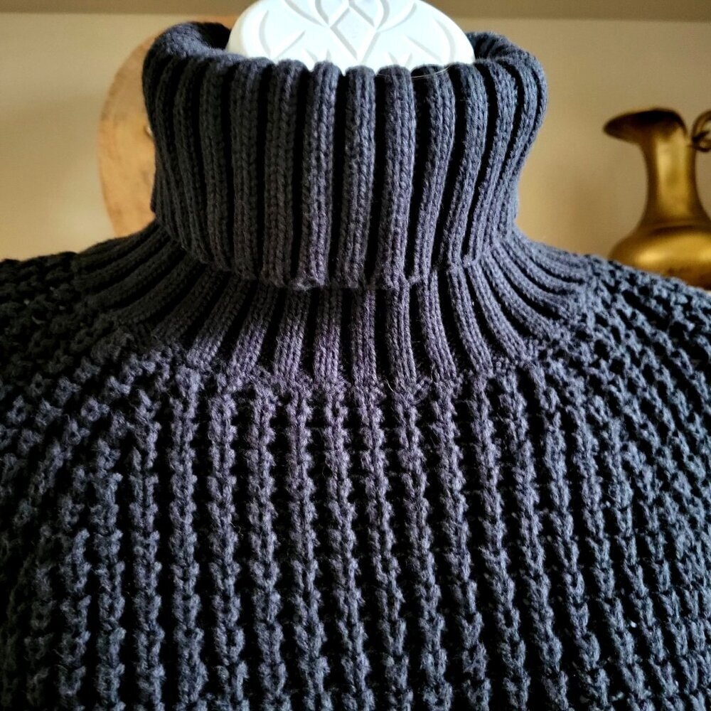 J.Crew Re-Imagined Cotton Turtleneck Short Sleeve Poncho Sweater-XS - Picture 8 of 10